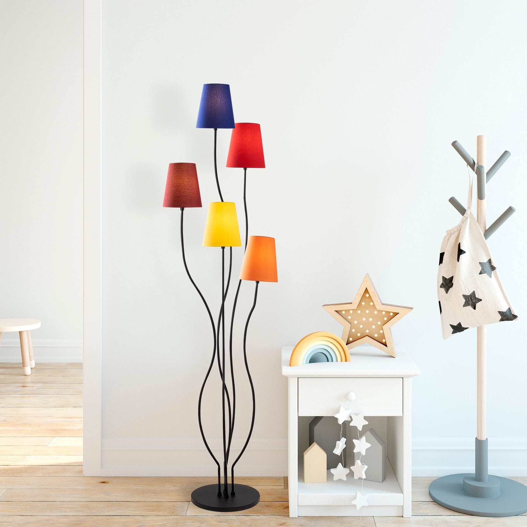Lampa Bonibon-13232, multicolor, metal/material textil, 44x44x160 cm