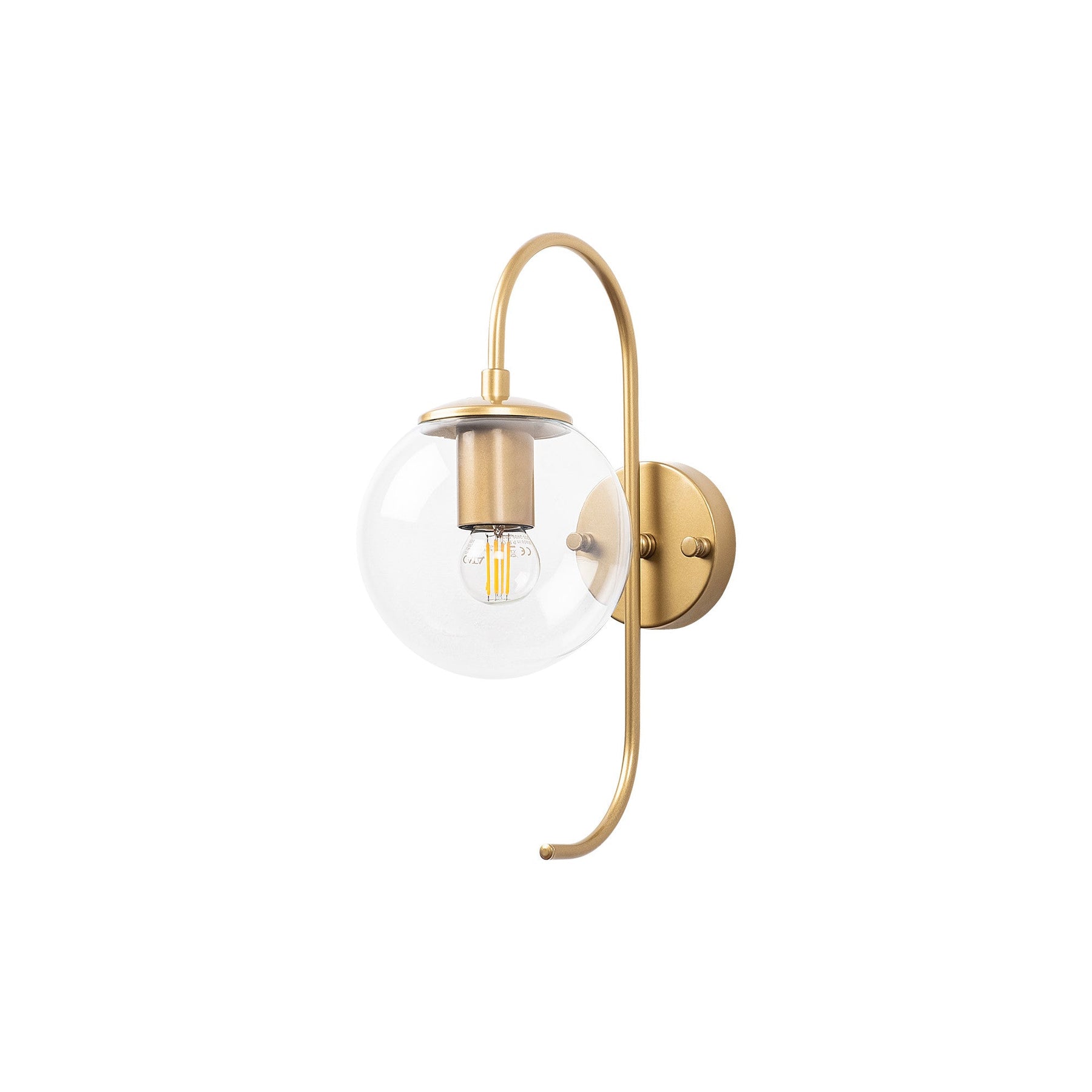 Lampa de perete Jewel, 10560, cadru metalic/sticla, auriu, 15x27x36 cm