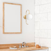 Lampa de perete Jewel, 10565, cadru metalic/sticla, auriu/alb, 15x27x36 cm