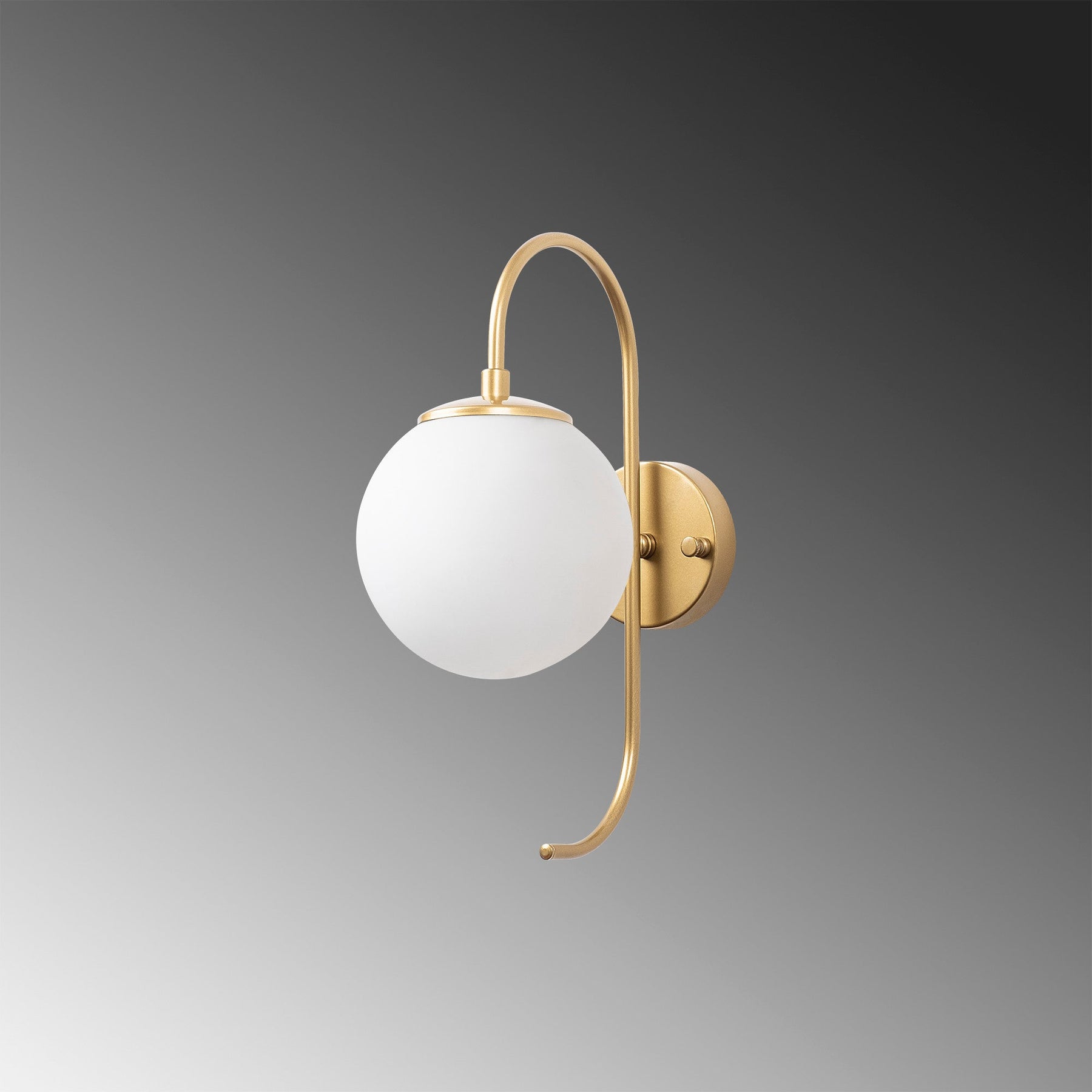 Lampa de perete Jewel, 10565, cadru metalic/sticla, auriu/alb, 15x27x36 cm