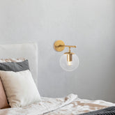 Lampa de perete Roe, 10720, cadru metalic/sticla, auriu, 15x24x24 cm