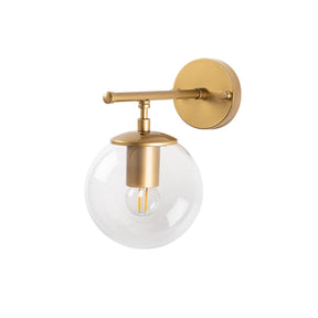 Lampa de perete Roe, 10720, cadru metalic/sticla, auriu, 15x24x24 cm