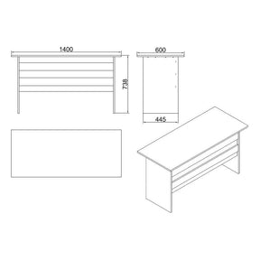 Masa birou 956LCS1103, alb, PAL melaminat, 140x60x74 cm