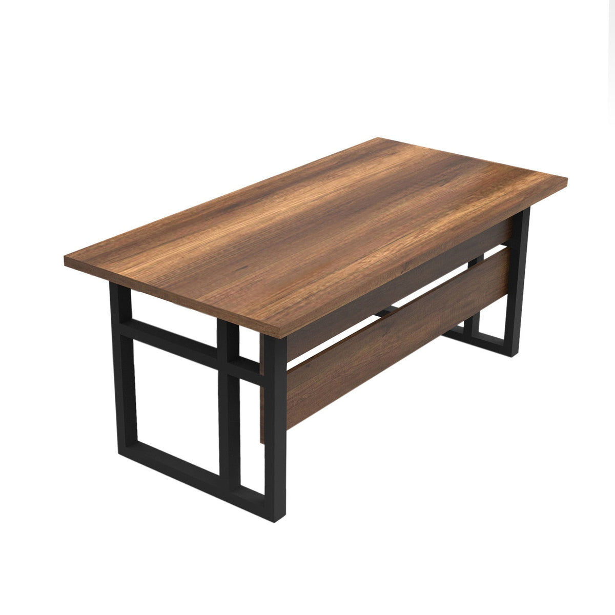Birou MN01-BA, nuc/negru, PAL/metal, 180x90x73 cm