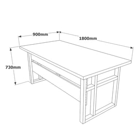 Birou MN01-BA, nuc/negru, PAL/metal, 180x90x73 cm