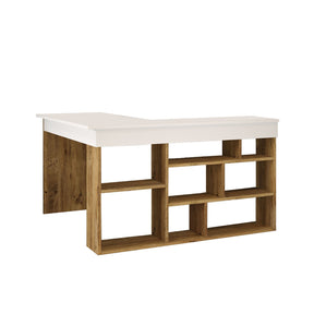 Birou CT5-AW, alb/pin, PAL melaminat, 129x72x120 cm