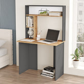 Birou BR2-AA, gri/stejar, PAL, 90x52x149 cm
