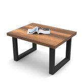 Masuta cafea MN02-BA, nuc/negru, PAL/metal, 80x60x43 cm