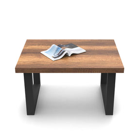 Masuta cafea MN02-BA, nuc/negru, PAL/metal, 80x60x43 cm