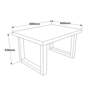 Masuta cafea MN02-BA, nuc/negru, PAL/metal, 80x60x43 cm
