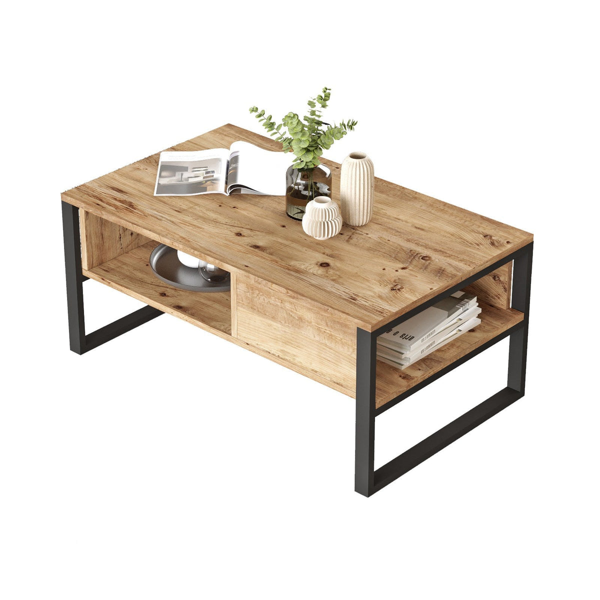 Masuta cafea ML34-A, stejar, PAL, 100x60x44 cm