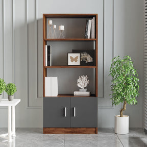 Biblioteca 956LCS1401, nuc/gri, PAL melaminat, 64x38x140 cm