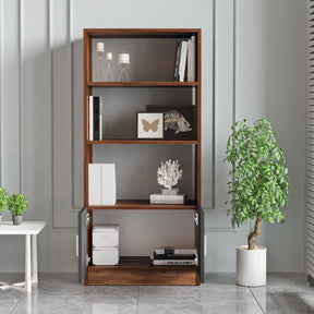 Biblioteca 956LCS1401, nuc/gri, PAL melaminat, 64x38x140 cm