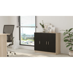 Comoda 956LCS1502, stejar/negru, PAL melaminat, 89x38x74 cm