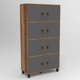 Dulap MN06-BA, nuc/gri, PAL/metal, 96x40x179 cm