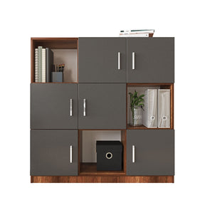 Comoda inalta VO7 - BA, gri/nuc, PAL melaminat, 120x38x122 cm