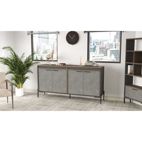Comoda VS5 - CGA, gri/nuc, PAL melaminat/metal, 184x44.5x92