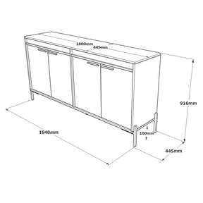 Comoda VS5 - CGA, gri/nuc, PAL melaminat/metal, 184x44.5x92