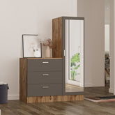 Dulap CC6-AA, stejar/gri, PAL, 100x45x140 cm