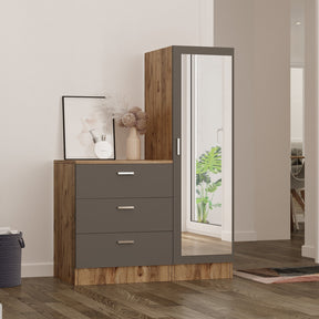 Dulap CC6-AA, stejar/gri, PAL, 100x45x140 cm