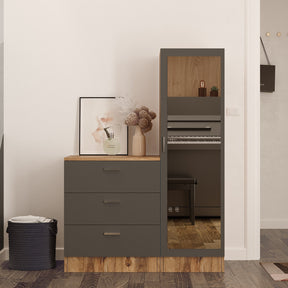 Dulap CC6-AA, stejar/gri, PAL, 100x45x140 cm