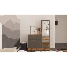 Dulap CC6-AA, stejar/gri, PAL, 100x45x140 cm