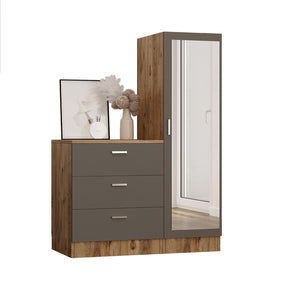 Dulap CC6-AA, stejar/gri, PAL, 100x45x140 cm