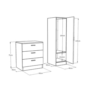 Dulap CC6-AA, stejar/gri, PAL, 100x45x140 cm
