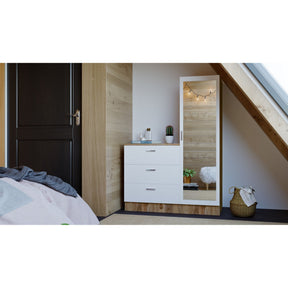 Dulap CC6-AW, alb/stejar, PAL, 100x47x140 cm