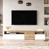 Comoda TV FR5 - AW, din PAL melaminat, alb/stejar, 180x45x45 cm