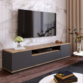 Comoda TV FR7 - AA, din PAL melaminat, gri antracit, 180x45x45 cm