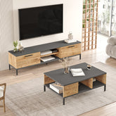 Set masuta cafea si comoda TV RL5-AA, stejar/gri, PAL melaminat
