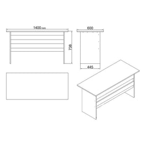 Set mobilier birou VO8 - W, birou si masuta, alb, PAL melaminat