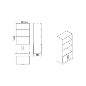 Set de mobilier de birou VO11-BA, antracit/maro, 100% PAL melaminat, 140x74x60 cm