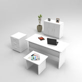 Set mobilier birou VO12 - W, 4 piese, alb, PAL melaminat
