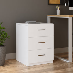 Set mobilier birou VO12 - W, 4 piese, alb, PAL melaminat