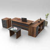 Set de mobilier de birou VO13-BA, antracit, 100% PAL melaminat, 140x74x60 cm