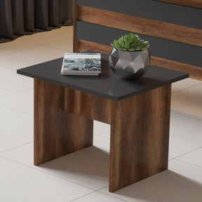 Set dormitor tineret VO16-BA, 100% PAL melaminat, maro/antracit, 140x74x60 cm