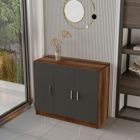 Set dormitor tineret VO16-BA, 100% PAL melaminat, maro/antracit, 140x74x60 cm