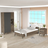 Set dormitor tineret AR16-CA, maro/antracit, 100% PAL melaminat, 200x59x98 cm