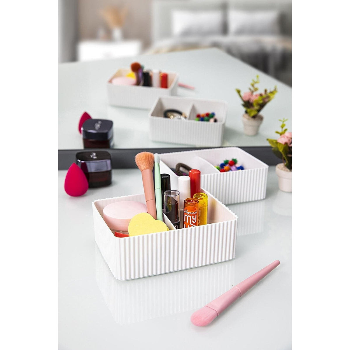 Organizator LV220, alb, plastic, 12x16x6 cm