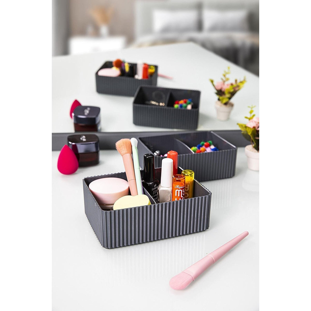 Organizator LV220, gri, plastic, 12x16x6 cm