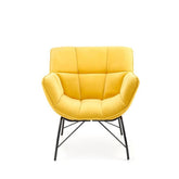 Fotoliu modern Belton, catifea galbena, 74x73x78 cm