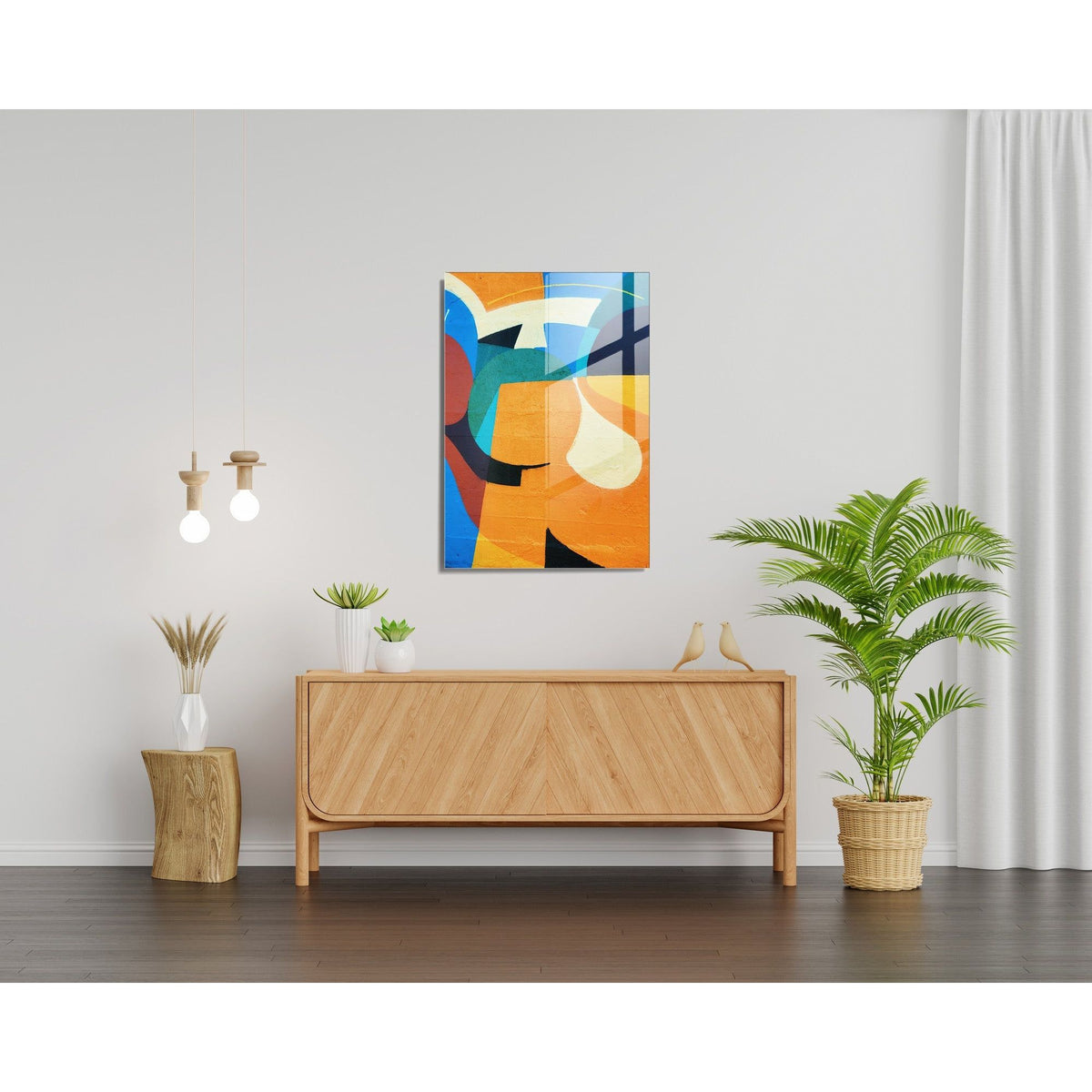 Tablou UV-012, multicolor, sticla securizata, 45x65 cm