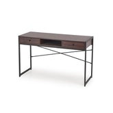 Birou B46 cu 2 sertare, nuc/negru, 123x48x75 cm