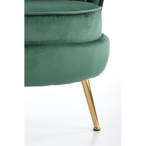 Fotoliu modern Almond, verde inchis/auriu, 90x90x87 cm