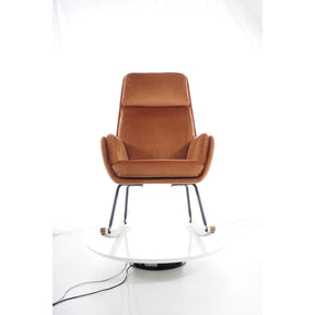 Scaun balansoar HOOVER, catifea portocaliu, 70x70x106