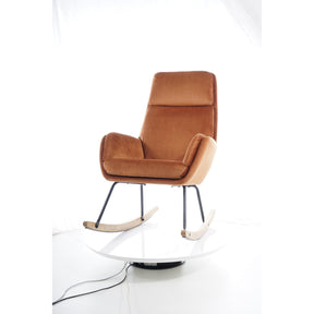 Scaun balansoar HOOVER, catifea portocaliu, 70x70x106