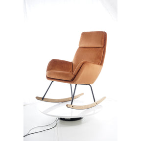 Scaun balansoar HOOVER, catifea portocaliu, 70x70x106