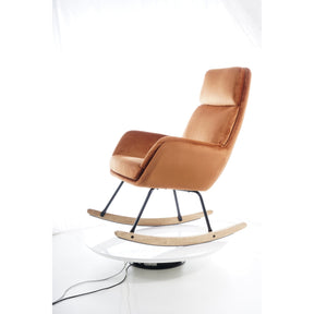Scaun balansoar HOOVER, catifea portocaliu, 70x70x106